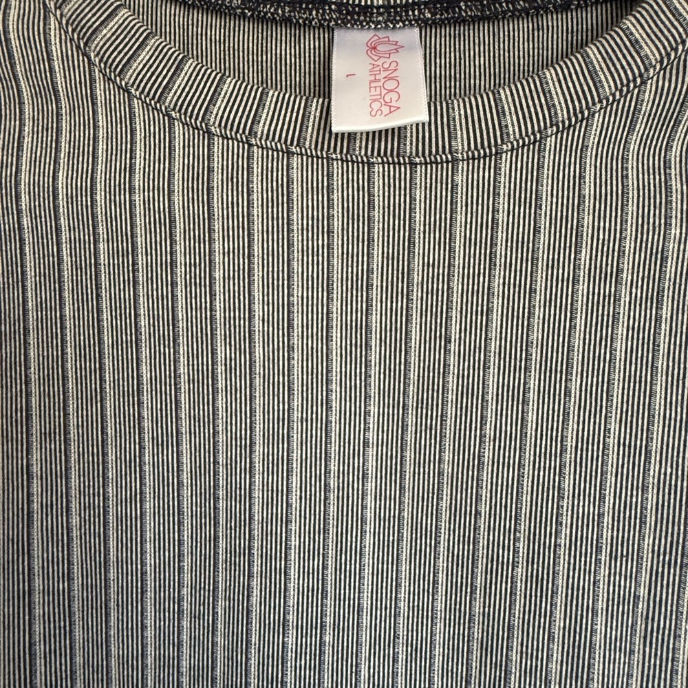 Snoga-Striped knit Crewneck Long Sleeve Top - Navy blue - Picture 3 of 7